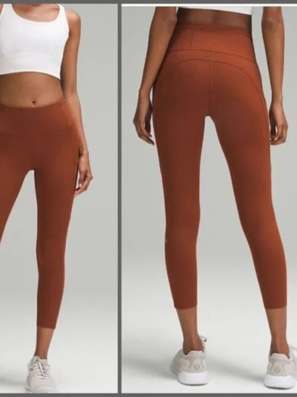 Lululemon Fast and Free High-Rise Tight 25” Size 14, Dark Terracotta 32X25
